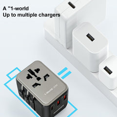 MOMAX UA11 1-World 20W PD Global Travel Fast Charger Power Adapter, UA11 (Yellow), UA11 (Black), UA11 (Blue), UA11