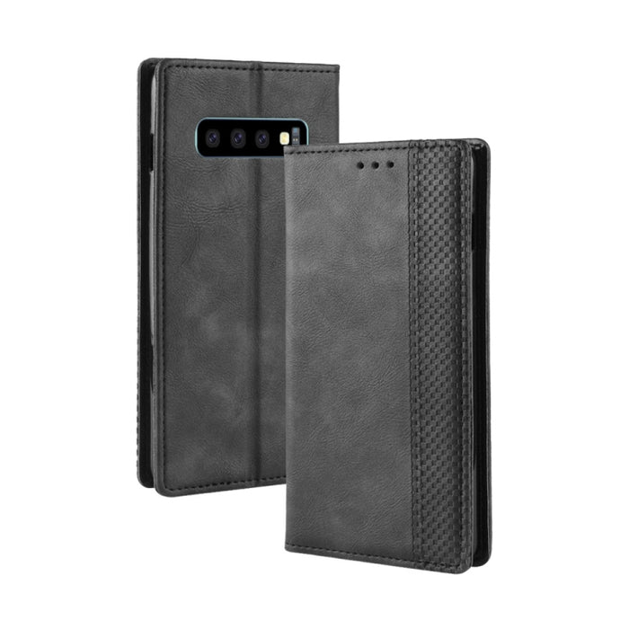 Magnetic Buckle Retro Crazy Horse Texture Horizontal Flip Leather Case for Galaxy S10 (5G), with Holder & Card Slots & Photo Frame, For Galaxy S10 (5G)
