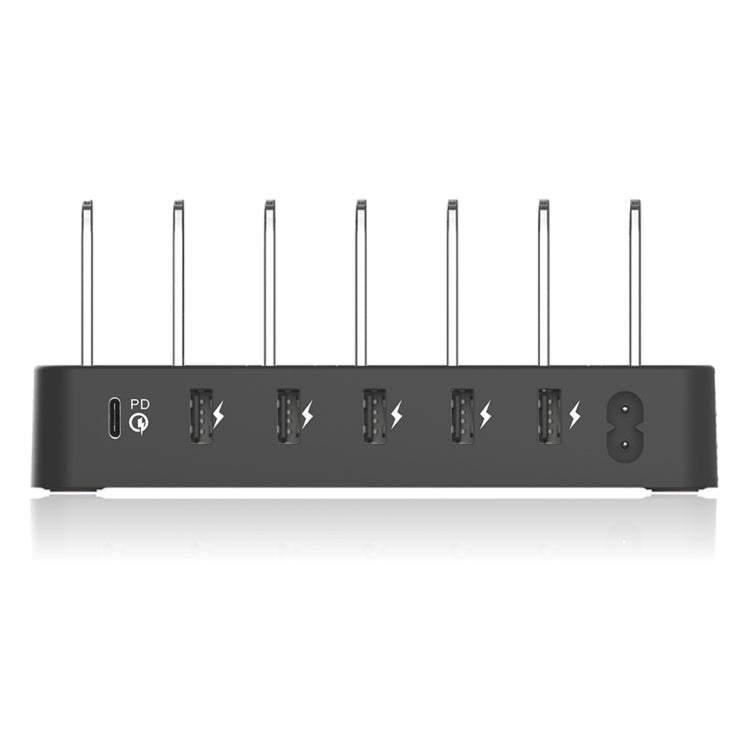 008PD Multi-function AC 100V~240V 6 Ports USB-C PD Detachable Charging Station Smart Charger, US/EU/UK/AU/Japanese Plug