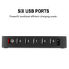 008QC Multi-function DC5V/9A QC18W Output 6 Ports USB Detachable Charging Station Smart Charger, Support QC3.0, 008QC