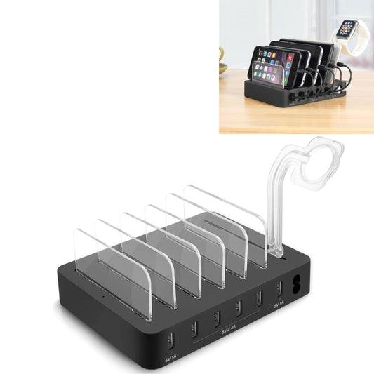 008 Multi-function DC5V/10A (Max) Output 6 Ports USB Detachable Charging Station Smart Charger, 008