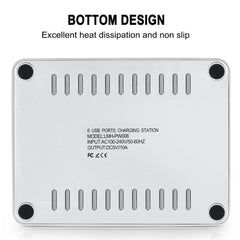 008 Multi-function DC5V/10A (Max) Output 6 Ports USB Detachable Charging Station Smart Charger