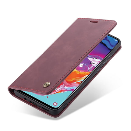 CaseMe-013 Multifunctional Retro Frosted Horizontal Flip Leather Case for Galaxy A70, with Card Slot & Holder & Zipper Wallet & Photo Frame