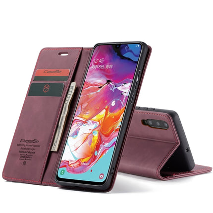 CaseMe-013 Multifunctional Retro Frosted Horizontal Flip Leather Case for Galaxy A70, with Card Slot & Holder & Zipper Wallet & Photo Frame