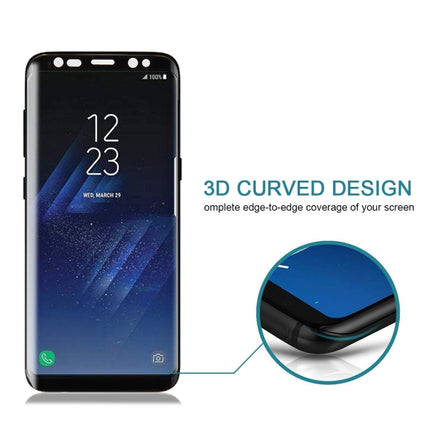 For Galaxy S8 / G950 0.26mm 9H Surface Hardness 3D Curved Silk-screen Full Screen Tempered Glass Screen Protector with Fully Adhesive
