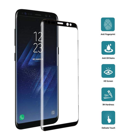 For Galaxy S8+ / G955 0.26mm 9H Surface Hardness 3D Curved Silk-screen Full Screen Tempered Glass Screen Protector with Fully Adhesive