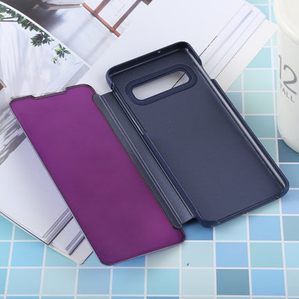 PU Electroplating Mirror Horizontal Flip Leather Case for Galaxy S10, with Holder