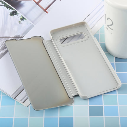 PU Electroplating Mirror Horizontal Flip Leather Case for Galaxy S10 Plus, with Holder, For Galaxy S10 Plus