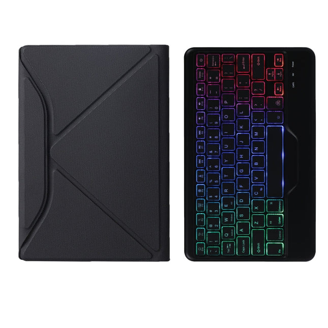B610S Diamond Texture Triangle Back Holder Splittable Bluetooth Keyboard Leather Tablet Case with Backlight for Samsung Galaxy Tab S6 Lite