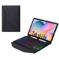 B610S Diamond Texture Triangle Back Holder Splittable Bluetooth Keyboard Leather Tablet Case with Backlight for Samsung Galaxy Tab S6 Lite, B610S