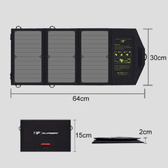 ALLPOWERS 5V 21W Portable Phone Charger Solar Charge Dual USB Output Mobile Phone Charger