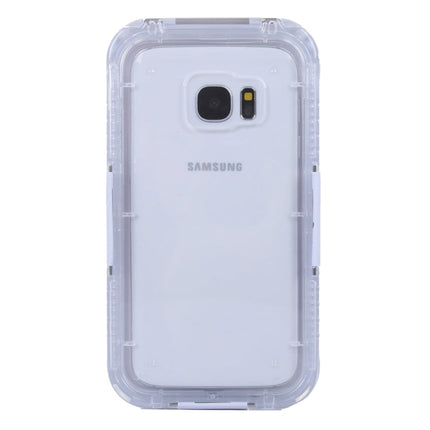 For Galaxy S7 / G930 IPX8 Plastic + Silicone Transparent Waterproof Protective Case with Lanyard