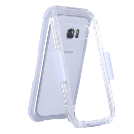 For Galaxy S7 / G930 IPX8 Plastic + Silicone Transparent Waterproof Protective Case with Lanyard