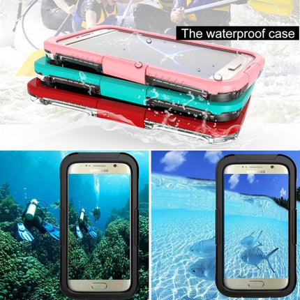 For Galaxy S7 / G930 IPX8 Plastic + Silicone Transparent Waterproof Protective Case with Lanyard