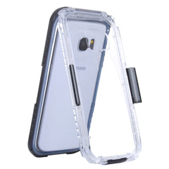 For Galaxy S7 Edge / G935 IPX8 Plastic + Silicone Transparent Waterproof Protective Case with Lanyard