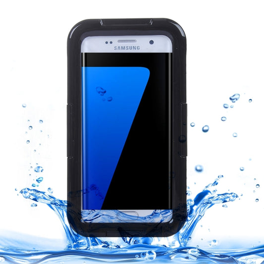 For Galaxy S7 Edge / G935 IPX8 Plastic + Silicone Transparent Waterproof Protective Case with Lanyard