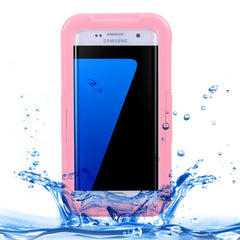 For Galaxy S7 Edge / G935 IPX8 Plastic + Silicone Transparent Waterproof Protective Case with Lanyard