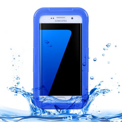 For Galaxy S7 Edge / G935 IPX8 Plastic + Silicone Transparent Waterproof Protective Case with Lanyard