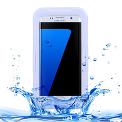 For Galaxy S7 Edge / G935 IPX8 Plastic + Silicone Transparent Waterproof Protective Case with Lanyard