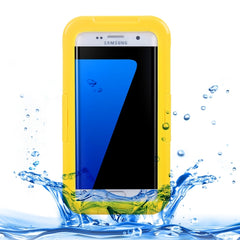 For Galaxy S7 Edge / G935 IPX8 Plastic + Silicone Transparent Waterproof Protective Case with Lanyard