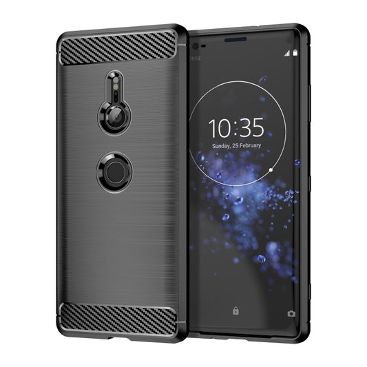 Brushed Texture Carbon Fiber Shockproof TPU Case for Sony Xperia XZ3, For Sony Xperia XZ3, Sony Xperia XZ3