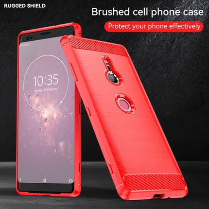 Brushed Texture Carbon Fiber Shockproof TPU Case for Sony Xperia XZ3, For Sony Xperia XZ3, Sony Xperia XZ3