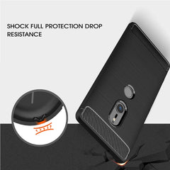 For Sony Xperia XZ2 Brushed Texture Carbon Fiber Shockproof TPU Protective Back Case, Sony Xperia XZ2, For Sony Xperia XZ2