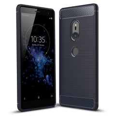 For Sony Xperia XZ2 Brushed Texture Carbon Fiber Shockproof TPU Protective Back Case, Sony Xperia XZ2, For Sony Xperia XZ2