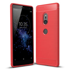 For Sony Xperia XZ2 Brushed Texture Carbon Fiber Shockproof TPU Protective Back Case, Sony Xperia XZ2, For Sony Xperia XZ2