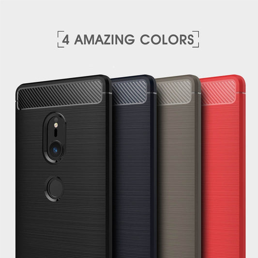 For Sony Xperia XZ2 Brushed Texture Carbon Fiber Shockproof TPU Protective Back Case, Sony Xperia XZ2, For Sony Xperia XZ2