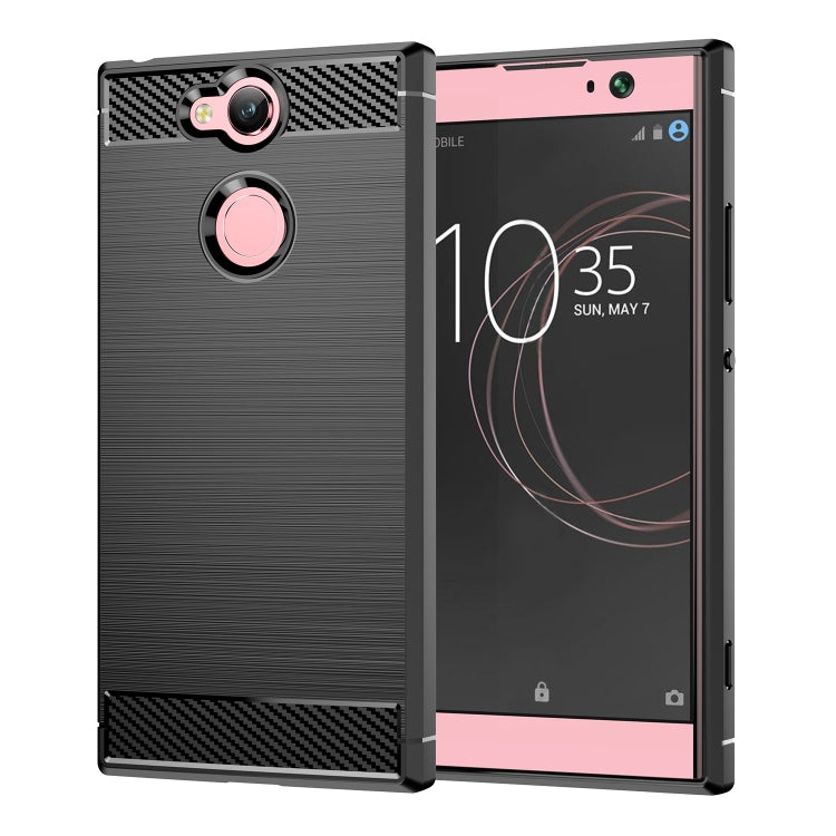 For Sony Xperia XA2 Brushed Texture Carbon Fiber Shockproof TPU Protective Back Case, For Sony Xperia XA2, Sony Xperia XA2