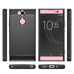 For Sony Xperia XA2 Brushed Texture Carbon Fiber Shockproof TPU Protective Back Case, For Sony Xperia XA2, Sony Xperia XA2