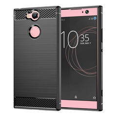 For Sony Xperia XA2 Brushed Texture Carbon Fiber Shockproof TPU Protective Back Case, For Sony Xperia XA2, Sony Xperia XA2