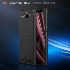 Brushed Texture Carbon Fiber Soft TPU Case for Sony Xperia 10 Plus, Sony Xperia 10 Plus, For Sony Xperia 10 Plus