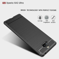 Brushed Texture Carbon Fiber Soft TPU Case for Sony Xperia 10 Plus, Sony Xperia 10 Plus, For Sony Xperia 10 Plus