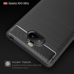 Brushed Texture Carbon Fiber Soft TPU Case for Sony Xperia 10 Plus, Sony Xperia 10 Plus, For Sony Xperia 10 Plus