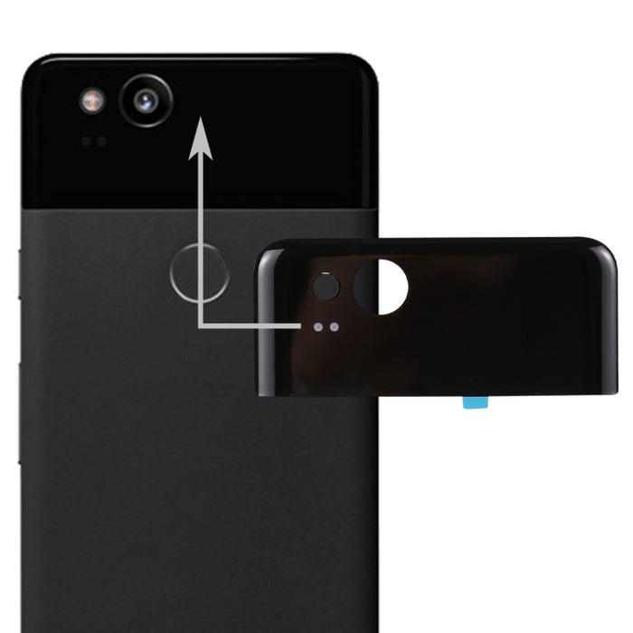 Google Pixel 2 Back Cover Top Glass Lens Cover(Black)