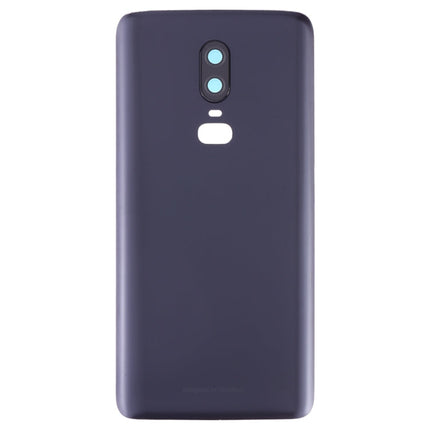 For OnePlus 6 Frosted Battery Back Cover with Camera Lens Frame, For OnePlus 6 (Frosted Black)