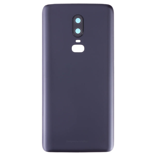 For OnePlus 6 Frosted Battery Back Cover with Camera Lens Frame, For OnePlus 6 (Frosted Black)