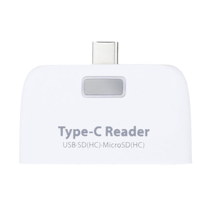 TF + SD Card + USB Port to USB-C / Type-C Adapter Card Reader Connection Kit with LED Indicator Light