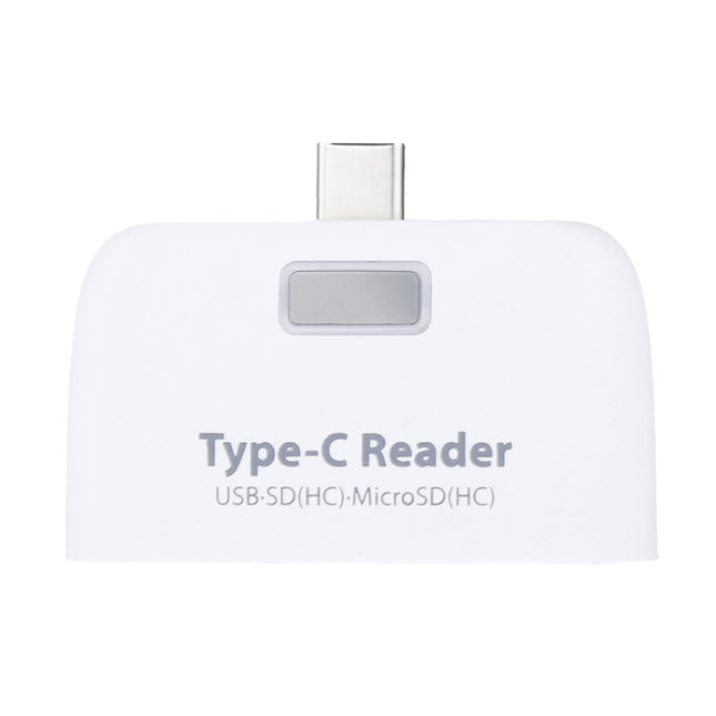 TF + SD Card + USB Port to USB-C / Type-C Adapter Card Reader Connection Kit with LED Indicator Light