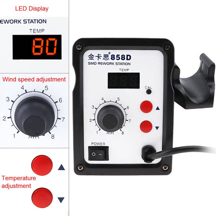 Kaisi K-858D SMD Hot-Air Soldering Station LED Digital Display Support Controllable Temperature for Desoldering + Air Nozzles, EU Plug, K-858D, EU Plug, K-858D, US Plug