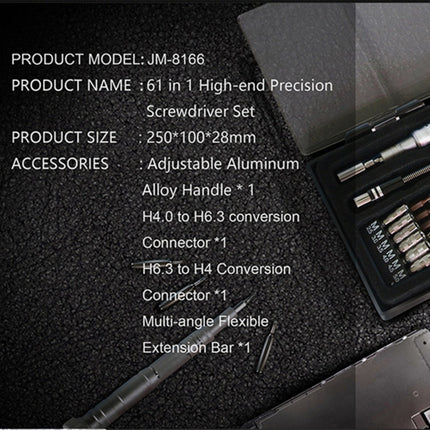 JAKEMY JM-8166 61 in 1 Screwdriver kits Repair Hand Tools Kit, JM-8166