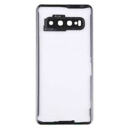 For Samsung Galaxy S10 G973F/DS G973U G973 SM-G973 Transparent Battery Back Cover with Camera Lens Frame, For Galaxy S10