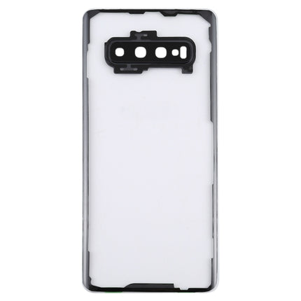 For Samsung Galaxy S10+ SM-G9750 G975F Transparent Battery Back Cover with Camera Lens Frame, For Galaxy S10+