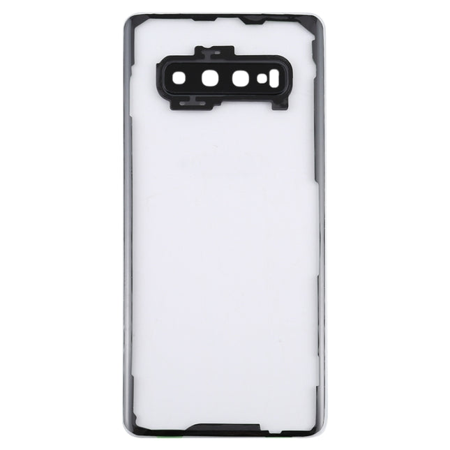 For Samsung Galaxy S10+ SM-G9750 G975F Transparent Battery Back Cover with Camera Lens Frame, For Galaxy S10+
