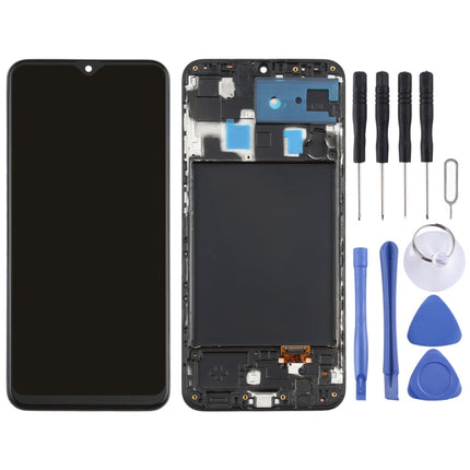 Original Super AMOLED Material LCD Screen and Digitizer Full Assembly with Frame for Galaxy A20, For Samsung Galaxy A20 (Super AMOLED)