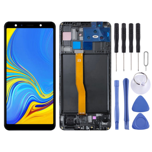 Original LCD Screen and Digitizer Full Assembly With Frame for Samsung Galaxy A7 (2018) SM-A750, For Samsung Galaxy A7 (2018)(Original)
