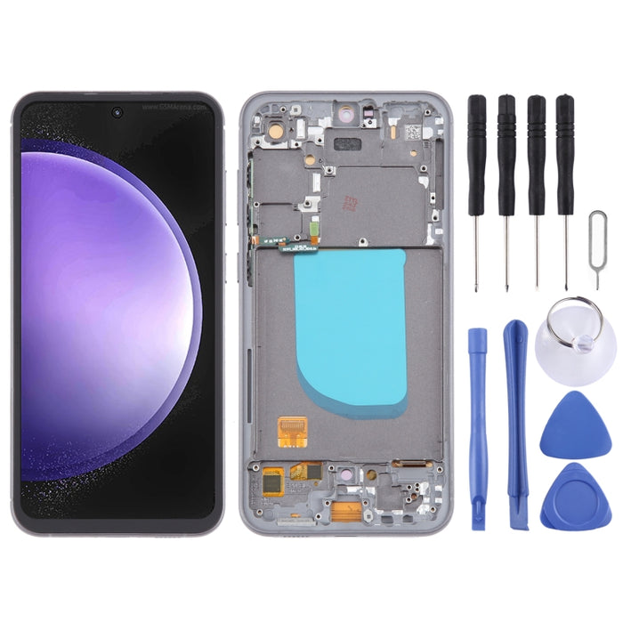 For Samsung Galaxy S23 FE SM-S711B 6.43 inch OLED LCD Screen Digitizer Full Assembly with Frame (Black)