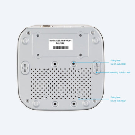 ESCAM PVR204 1080P 4CH+2CH ONVIF NVR Digital Video Recorder with 2CH Cloud Channel for IP Camera System, PVR204